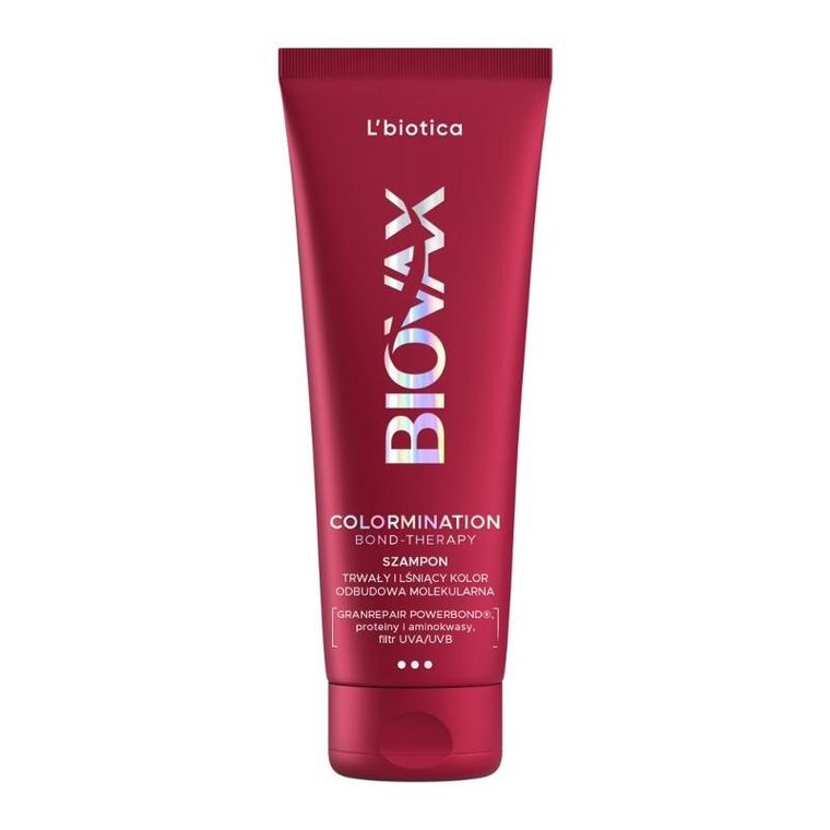 L`biotica, Biovax, Colormination Bond Therapy, szampon odbudowujący do włosów farbowanych, 200 ml