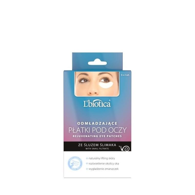 L`biotica odmładzające płatki pod oczy - ze śluzem ślimaka, 1op.-3-2 szt.