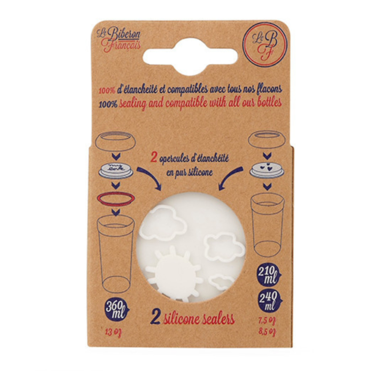 Le Biberon Français, dyski wymienne do butelek, chmurki/miłość, 2 szt.