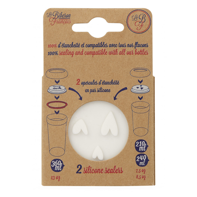 Le Biberon Français, dyski wymienne do butelek, serca/my love, 2 szt.