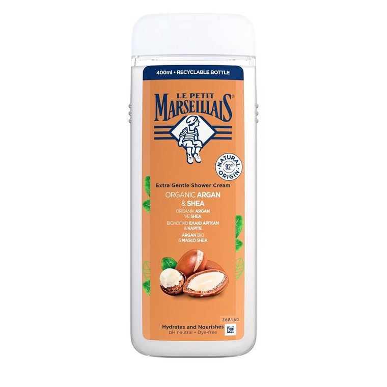 Le Petit Marseillais, Kremowy, żel pod prysznic,Argan Bio & Masło Shea, 400 ml