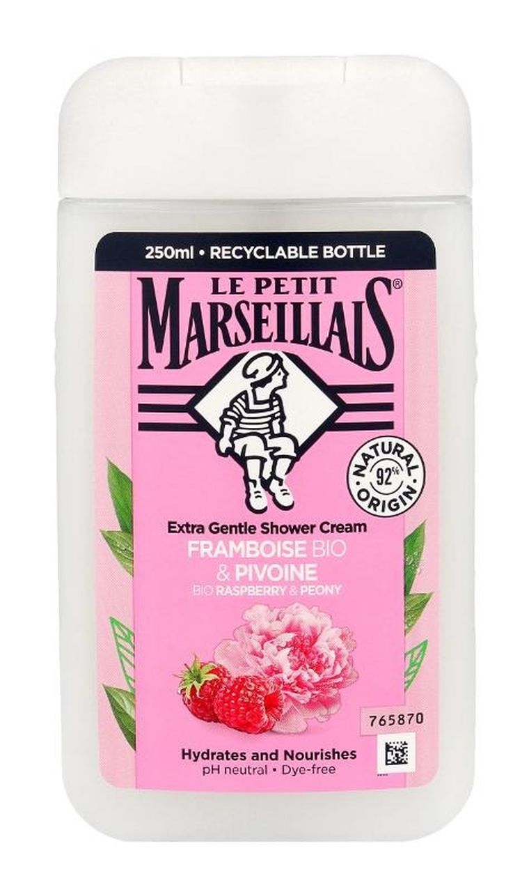 Le Petit Marseillais, żel pod prysznic, malina i piwonia, 250 ml