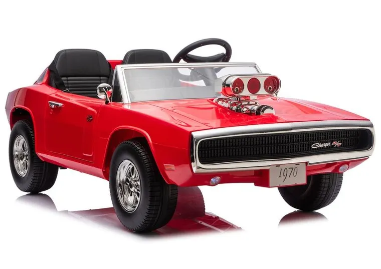 Lean Cars, Dodge Charger R/T, pojazd na akumulator, DLS-K12 24V7Ah, czerwony