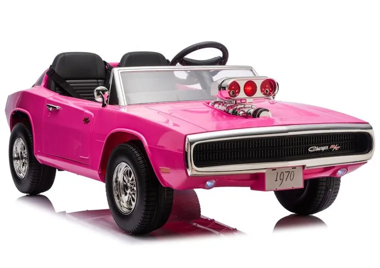 Lean Cars, Dodge Charger R/T, pojazd na akumulator, DLS-K12 24V7Ah, różowy