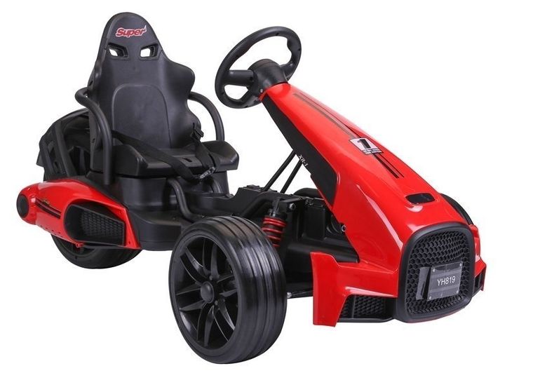 Lean Cars, gokart, pojazd na akumulator, czerwony, CH9939