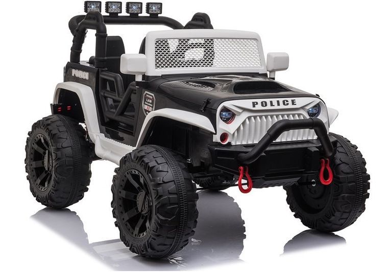 Lean Cars, Jeep, pojazd na akumulator, JC666, policyjny, biały