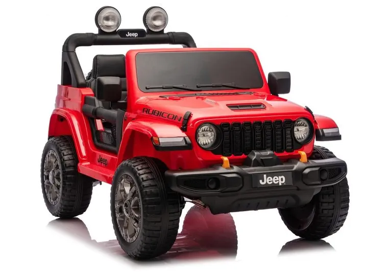 Lean Cars, Jeep Rubicon, pojazd na akumulator 4-4, DK-JWR556 4-200W 24V, czerwony
