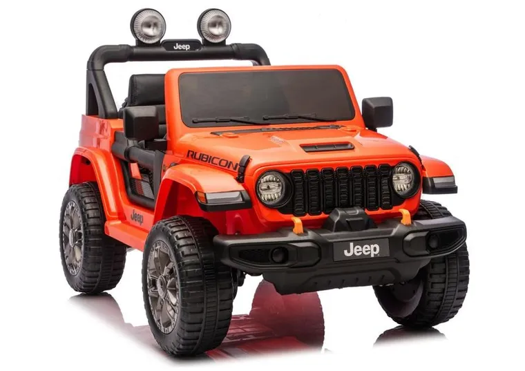 Lean Cars, Jeep Rubicon, pojazd na akumulator 4-4, DK-JWR556 4-200W 24V, pomarańczowy