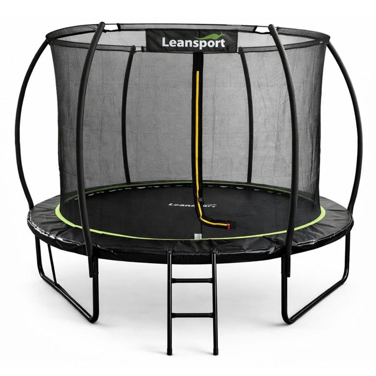 Lean Sport, trampolina ogrodowa z siatką wewnętrzną, czarno-zielona, 305 cm, 10ft