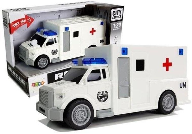 Lean Toys, ambulans, pojazd z dźwiękiem, 1:20