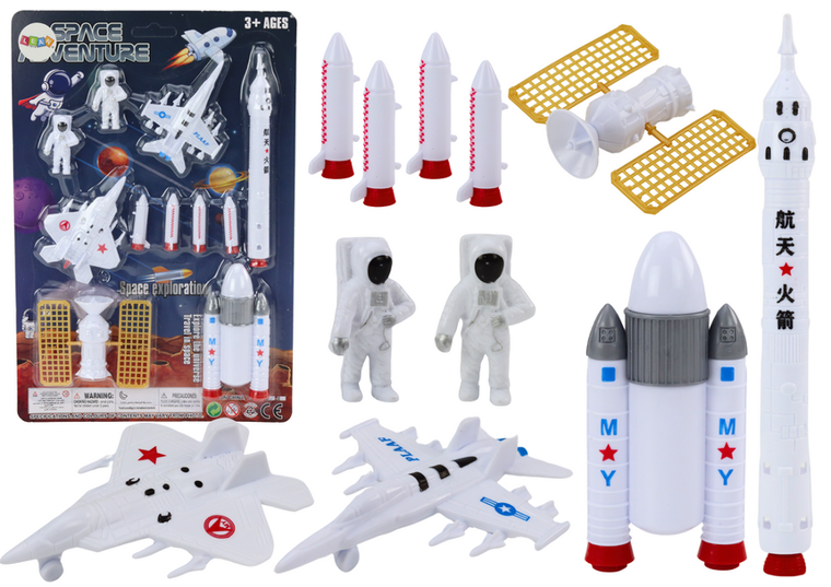 Lean Toys, astronauci rakiety, zestaw figurek kosmicznych, 11 elementów