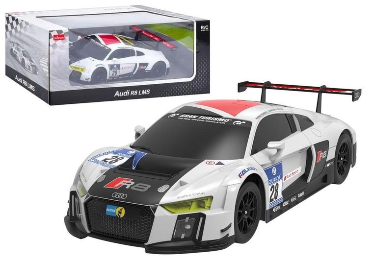 Lean Toys, Audi R8 LMS, pojazd zdalnie sterowany, 1:24, biało-czarny
