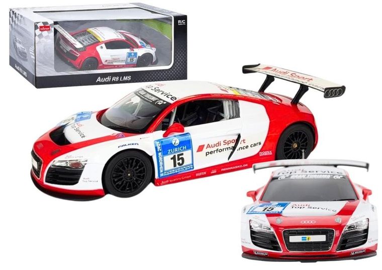 Lean Toys, Audi R8 LMS, pojazd zdalnie sterowany, 1:24, biały