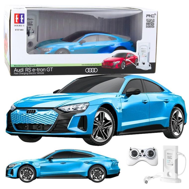 Lean Toys, Audi rs e-tron gt, pojazd zdalnie sterowany, niebieski, 1:14