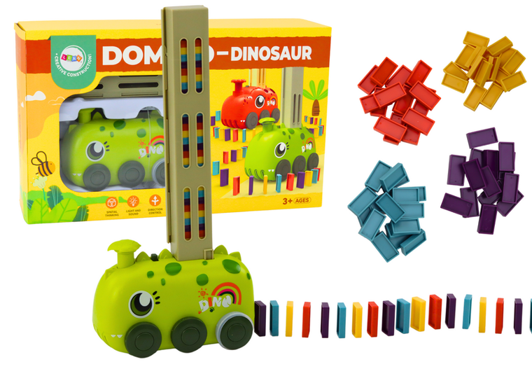 Lean Toys, Auto dinozaur układające domino