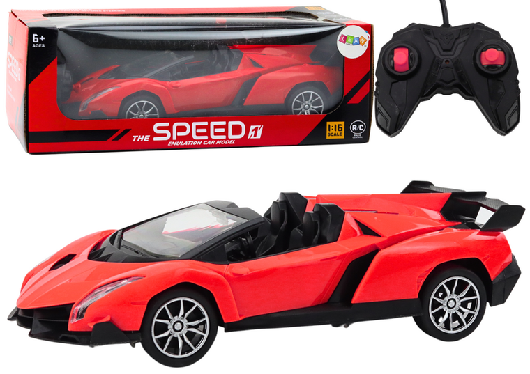 Lean Toys, auto sportowe, pojazd zdalnie sterowany, 1:16, czerwone