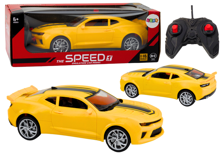 Lean Toys, auto sportowe, pojazd zdalnie sterowany, 1:16, żółte