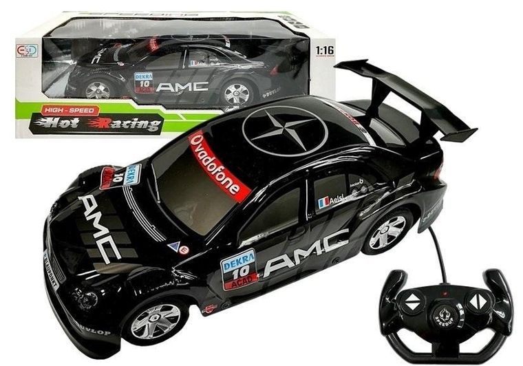 Lean Toys, auto sportowe pojazd zdalnie sterowany, czarne, 1:16