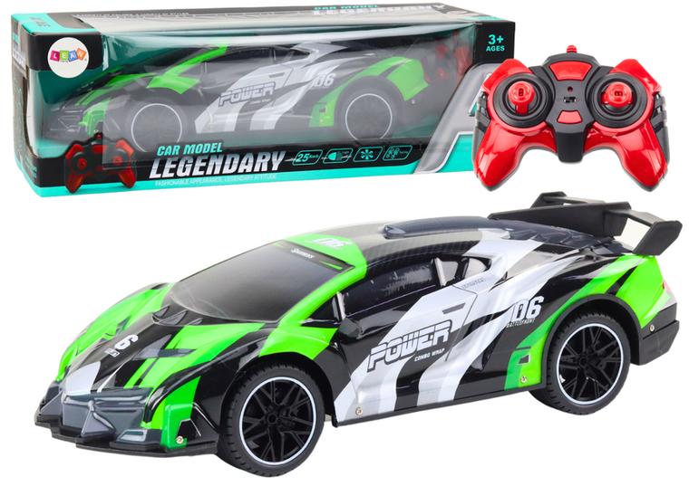 Lean Toys, auto sportowe, pojazd zdalnie sterowany, zielony, 1:10