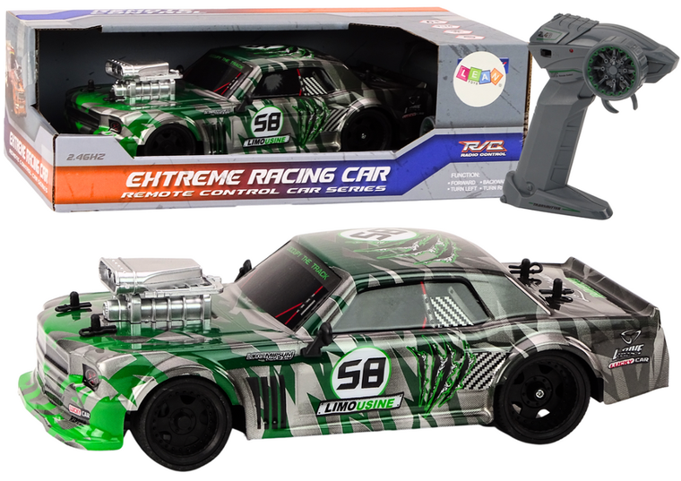 Lean Toys, auto sportowe, pojazd zdalnie sterowany, zielony, 1:16