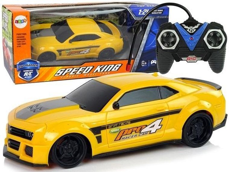 Lean Toys, auto sportowe, pojazd zdalnie sterowany, żółty, 1:24