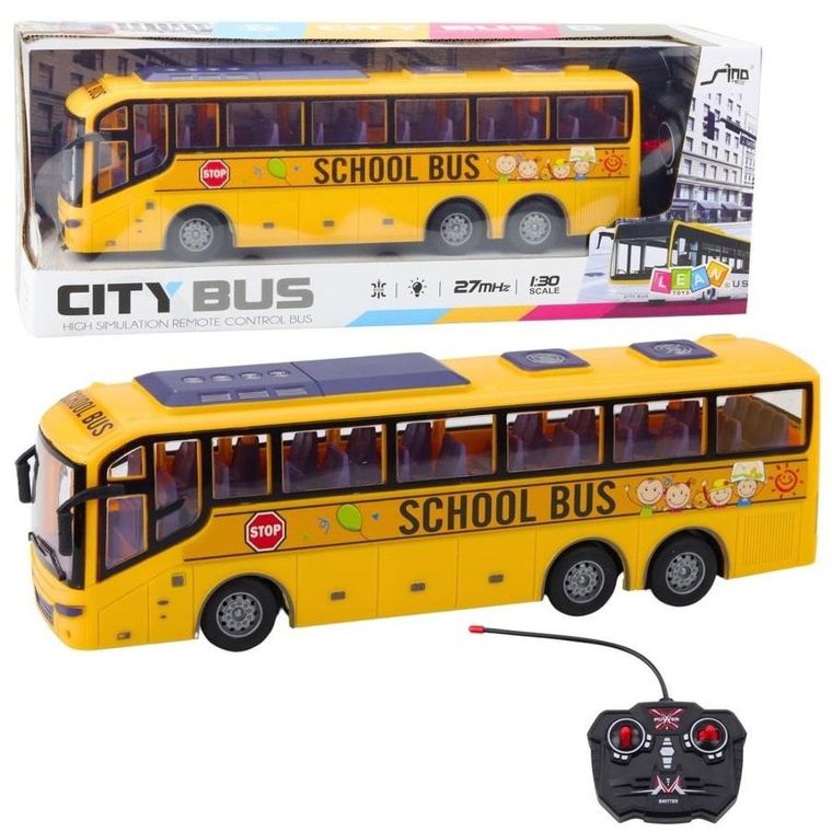 Lean Toys, autobus RC szkolny ze światłem, 1:30