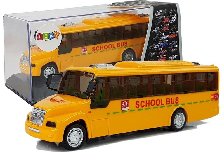 Lean Toys, autobus szkolny, pojazd interaktywny z napędem