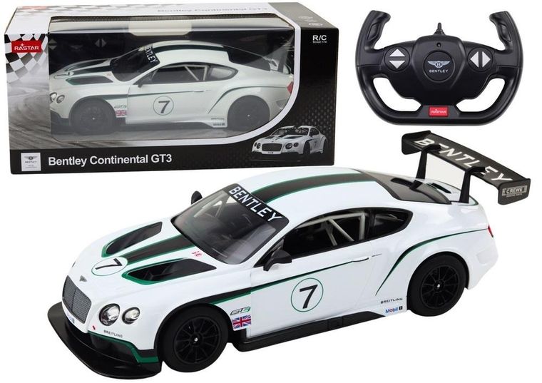 Lean Toys, Bentley Continental GT3, pojazd zdalnie sterowany, 1:14, biały