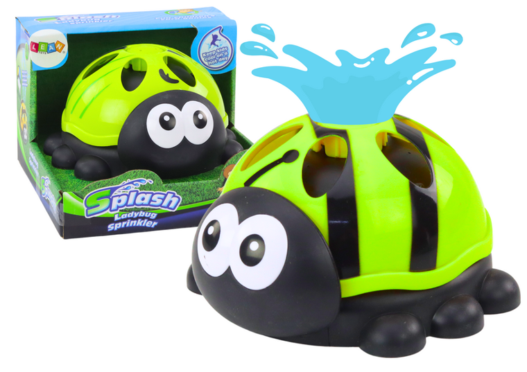 Lean Toys, biedronka, zraszacz ogrodowy, fontanna wodna, zielona