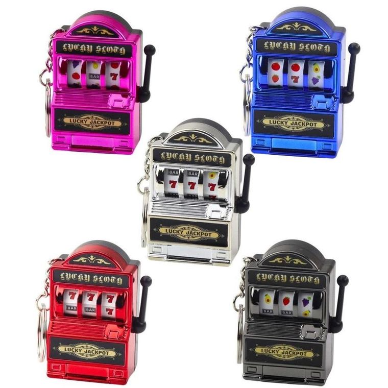 Lean Toys, brelok mini maszyna kasynowa slot automat ruchomy drążek, 1 szt.