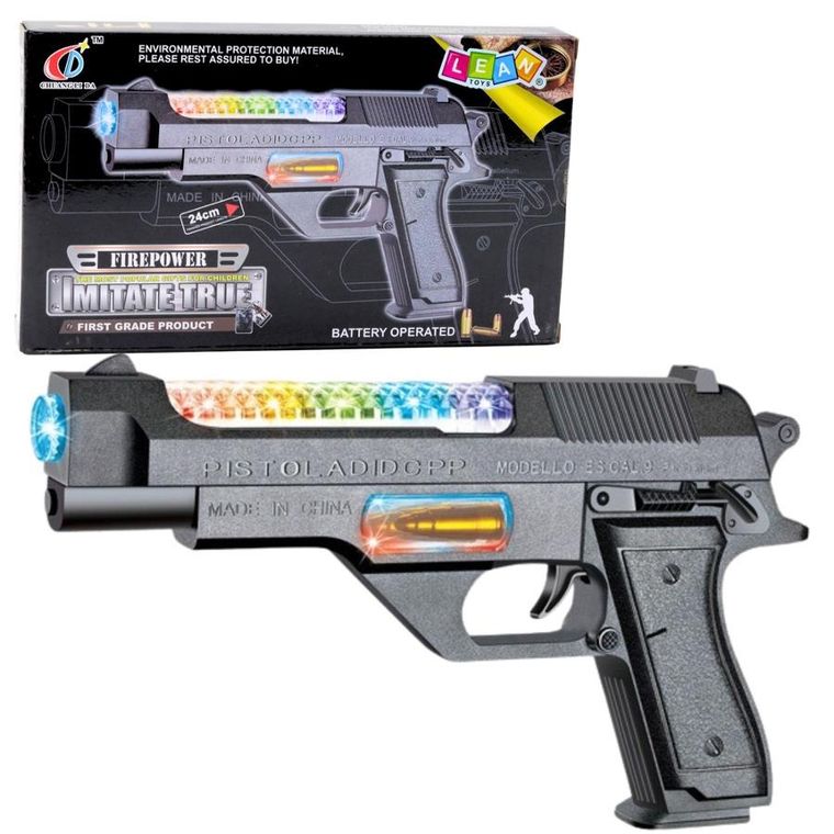 Lean Toys, broń pistolet interaktywny, 24 cm