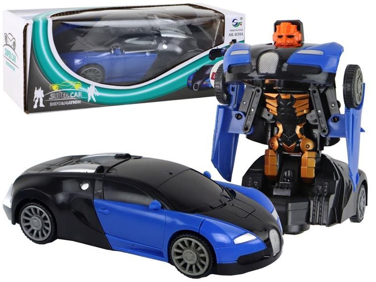 Lean Toys, Bugatti, pojazd transformujący w robota, 2w1, niebieski