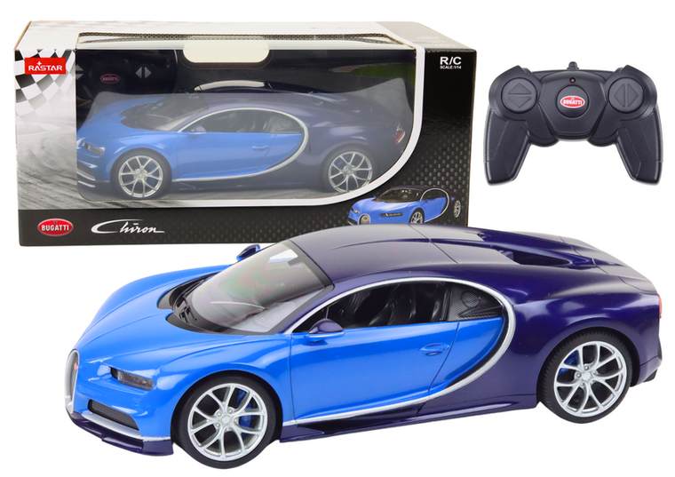 Lean Toys, Bugatti Veyron Chiron, pojazd zdalnie sterowany, niebieski, 1:14
