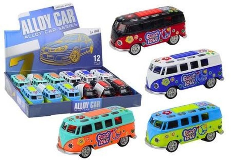 Lean Toys, camper bus, metalowy pojazd interkatywny z napędem, 1:32, 1 szt.
