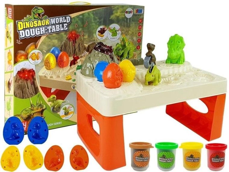 Lean Toys, ciastolina ze stołem i akcesoriami, dinozaury