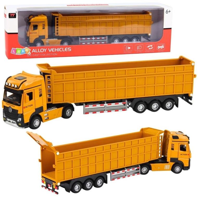 Lean Toys, ciężarówka wywrotka, żółta