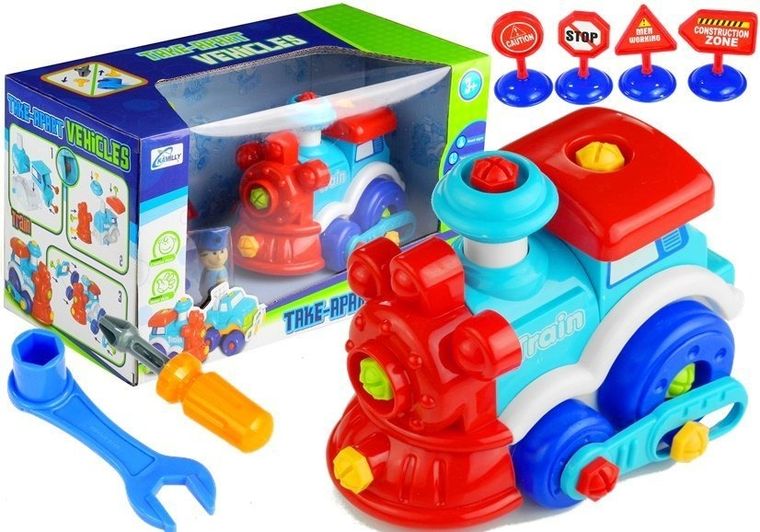 Lean Toys, ciuchcia, jeżdżąca lokomotywa do skręcania
