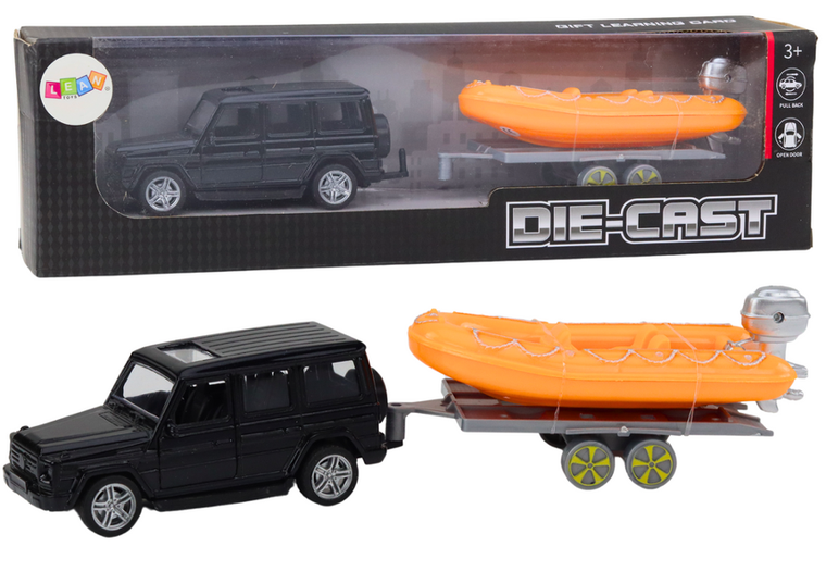 Lean Toys, Die-Cast, pojazd terenowy z przyczepą