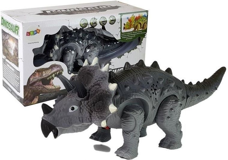 Lean Toys, dinozaur, Triceratops, szary