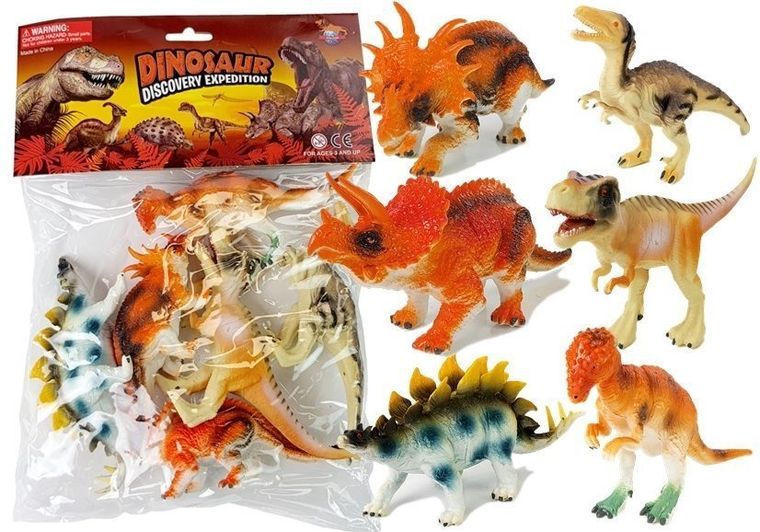 Lean Toys, dinozaurym zestaw figurkek, 10 cm, 6 szt.