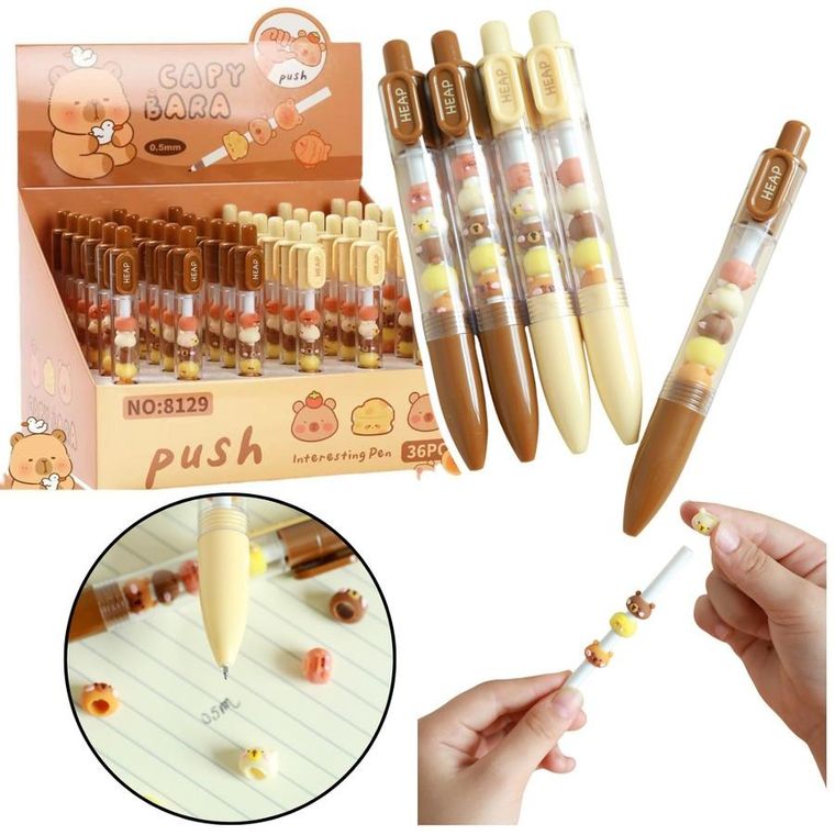 Lean Toys, długopis z figurkami kapibara, czarny