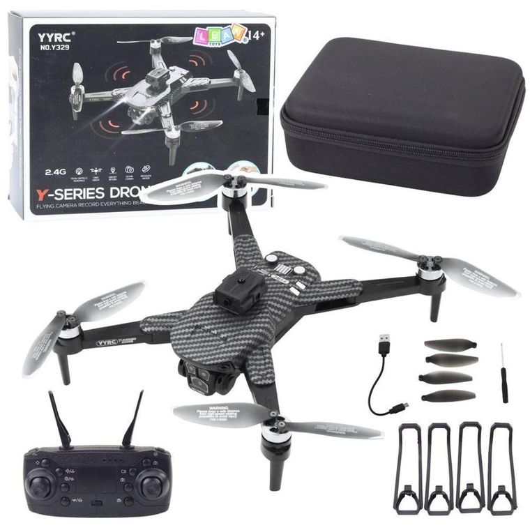 Lean Toys, dron Y329 kamera hD wI-FI światło lED czarny