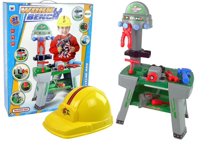 Lean Toys, duży zestaw majsterkowicza, warsztat stół + akcesoria