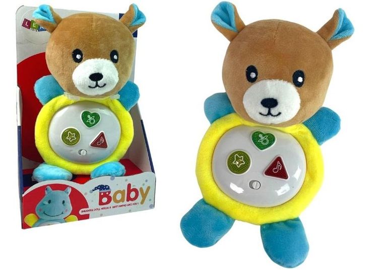 Lean Toys, edukacyjny miś, zabawka interaktywna, brązowy