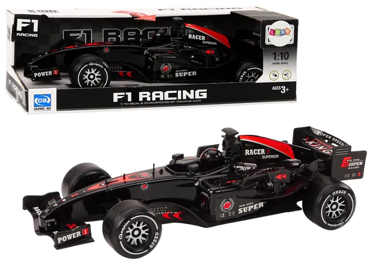 Lean Toys, F1 Racing, pojazd wyścigowy z napędem, 1:10, czarny