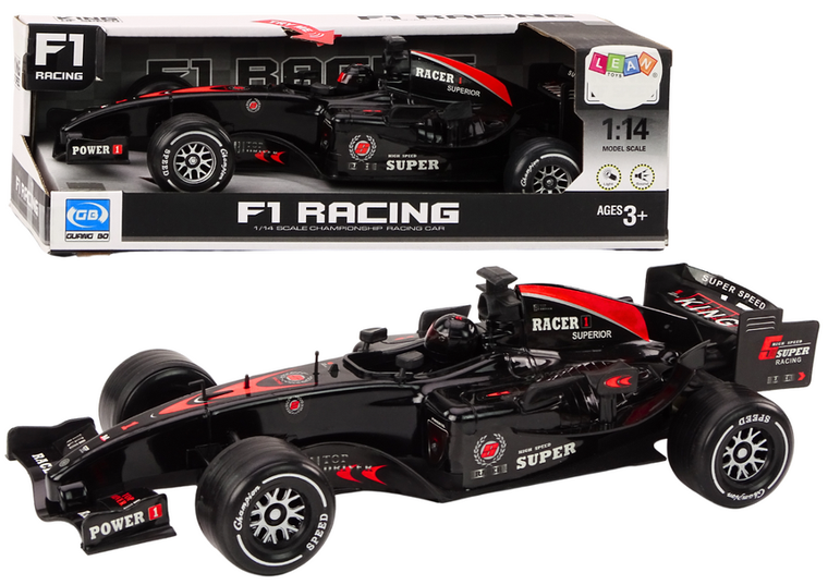 Lean Toys, F1 Racing, pojazd wyścigowy z napędem, 1:14, czarny