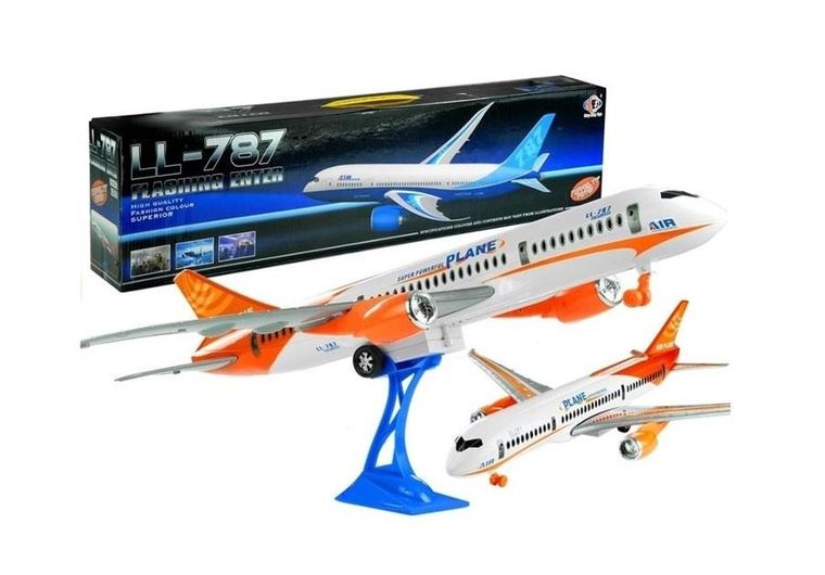 Lean Toys, Friction, samolot pasażerski z podstawką, 65 cm