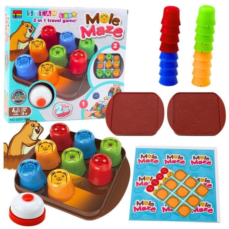 Lean Toys, gra zręcznościowa, 2w1 mole maze