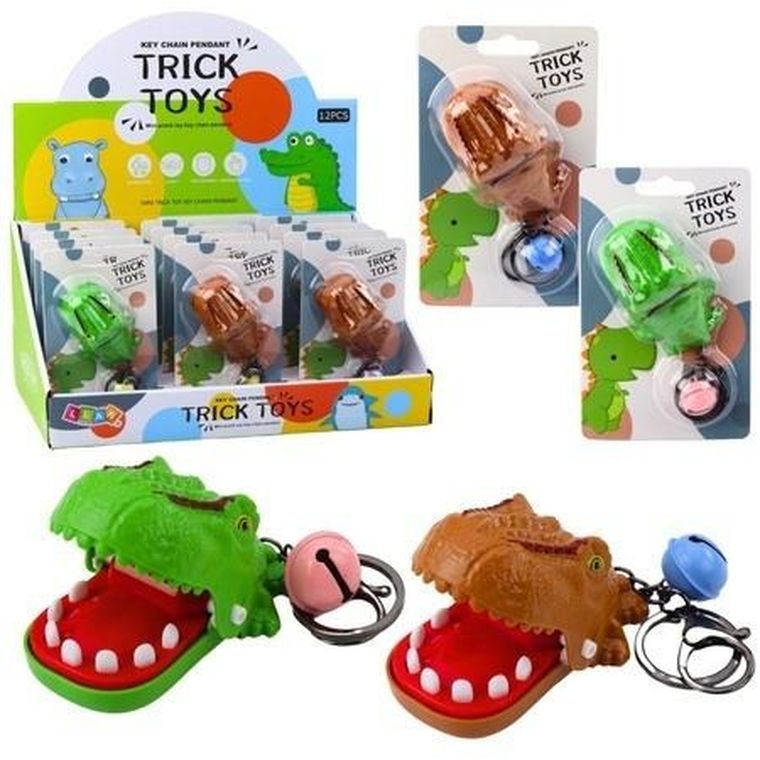 Lean Toys, gryzący dinozaur, gra zręcznościowa, brelok