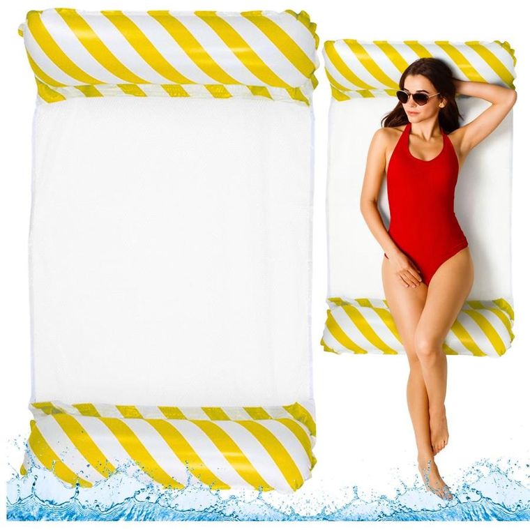 Lean Toys, hamak wodny, biało-żółty, 120-70 cm